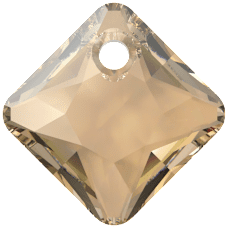 Swarovski Princess Cut Pendant-Crystal Golden Shadow 6431