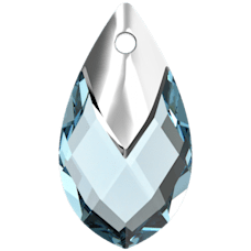 Swarovski  Met Cap Pear-shaped Pend -Aquamarine Light Chrome Z MCI 6565