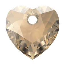 Swarovski Heart Cut Pendant  -  Crystal Golden Shadow 6432