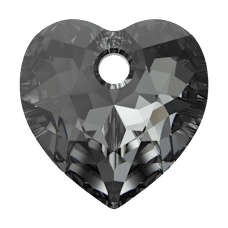 Swarovski Heart Cut Pendant  -   Crystal Silver Night 6432