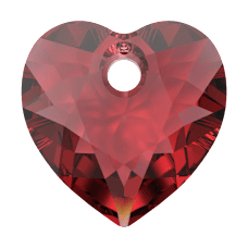 Swarovski Heart Cut Pendant  -  Scarlet 6432