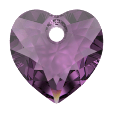 Swarovski Heart Cut Pendant  -Amethyst 6432