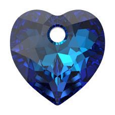 Swarovski Heart Cut Pendant  -  Crystal Bermuda Blue P 6432