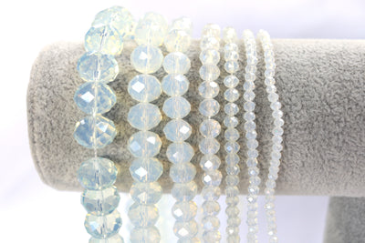 White Opal Donut Beads #6