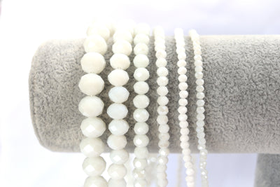 Chalk White Donut Beads