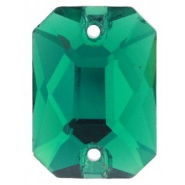 Octagon Rectangle Sew-on Emerald