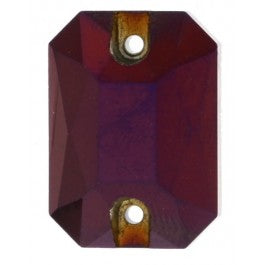 Octagon Rectangle Sew-on Metallic Purple