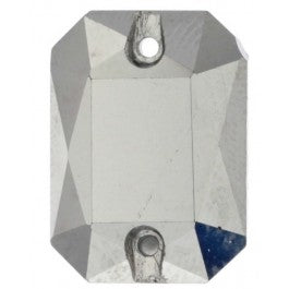 Octagon Rectangle Sew-on Silver